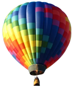 a colorful hot air balloon flying in the sky