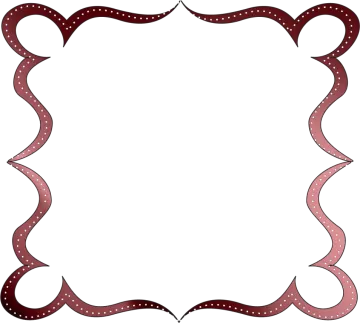 a red and white frame with polka dots