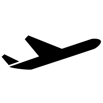 a black and white silhouette of an airplane