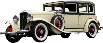 an old car is shown on a white background
