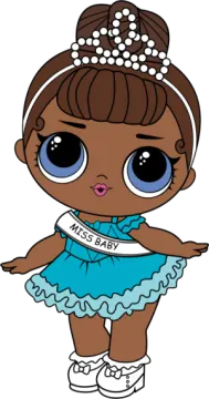 a little girl in a blue dress and white shoes