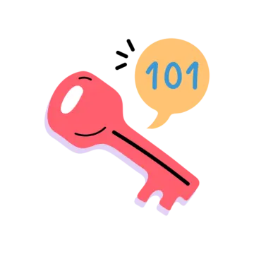 a red key with the number 10 on it