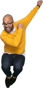 a man jumping in the air