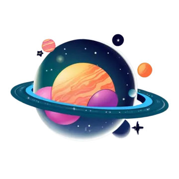 a planet with planets and stars on it