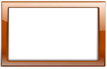 an orange square frame with a white background