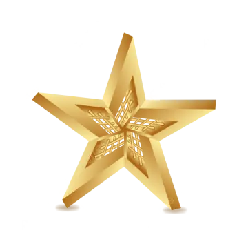 a gold star on a white background