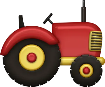 a red tractor on a white background