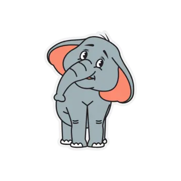 an elephant sticker on a white background