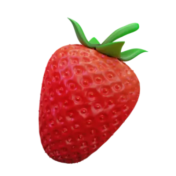 a red strawberry on a white background