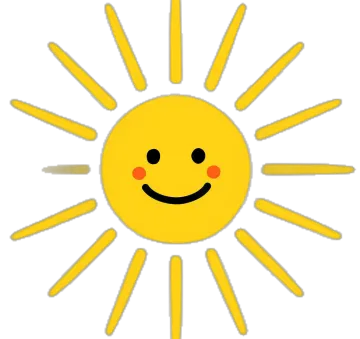 a yellow sun with a smiling face