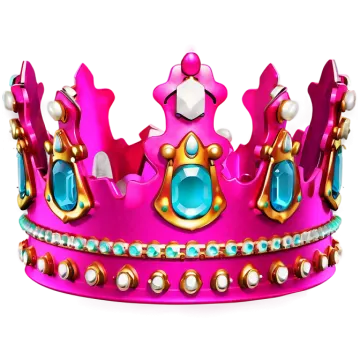 a pink crown with jewels on it