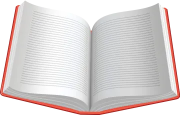 an open book on a white background