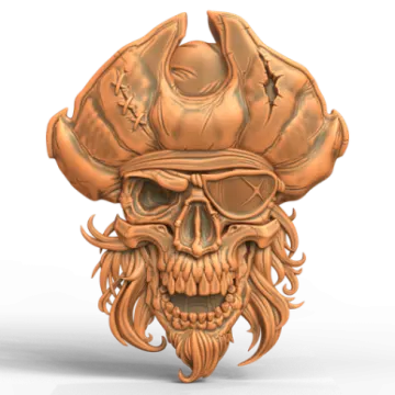 an image of a skull wearing a pirate hat