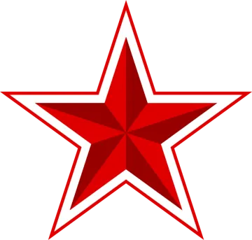 a red star on a white background