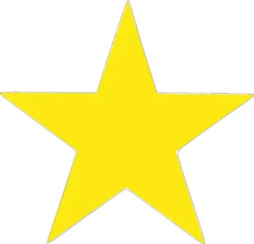 a yellow star on a white background