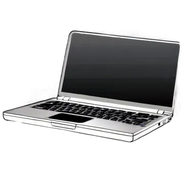 an open laptop computer on a white background