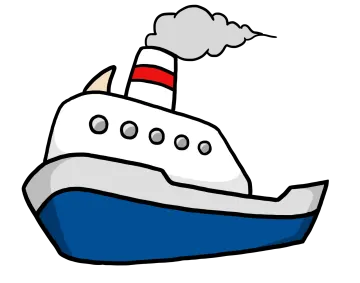 a boat with smoke coming out of it