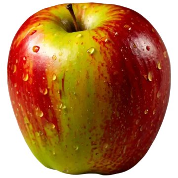 an apple with water droplets on it