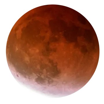 a red moon with a white background