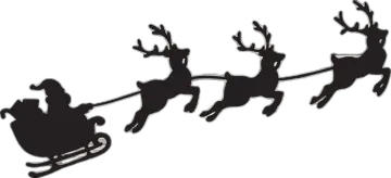 a silhouette of santa's sled reindeers