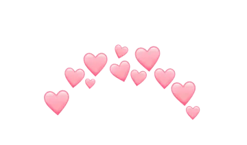 a group of pink hearts floating in the air
