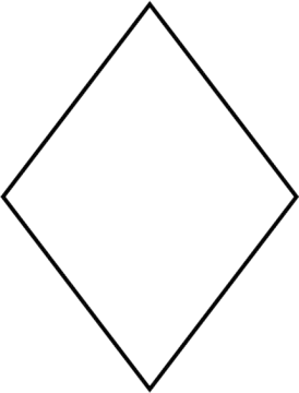 a black and white diamond shape