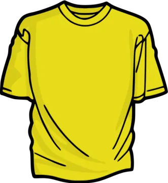 a yellow t - shirt