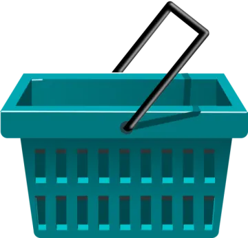 a blue basket with a phone in it