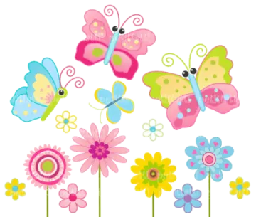 butterflies and flowers clipart