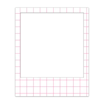 a white square with pink lines on it