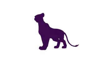 a lion silhouetted against a white background