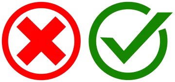 two green and red check marks