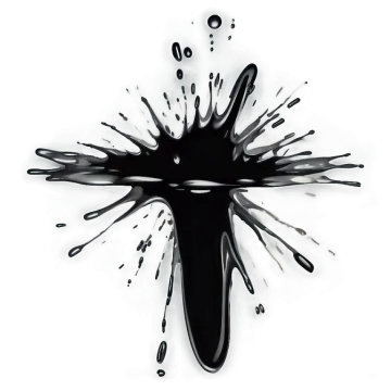 black paint splashs on a white background