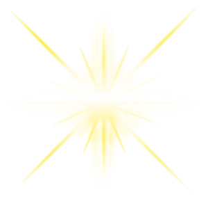 a yellow star burst on a white background
