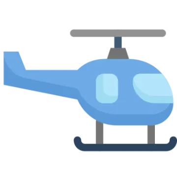 a blue helicopter on a white background