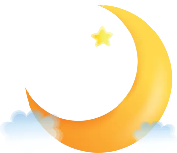 a crescent with a star in the middle
