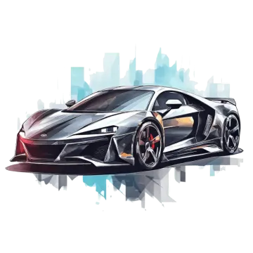 a drawing of a car on a white background