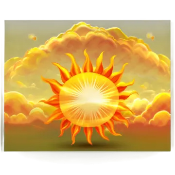 a sun in the sky with clouds
