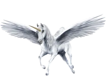 an image of a white unicorn with wings