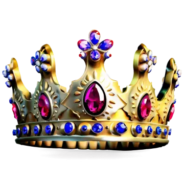 a gold crown with colorful gems on it