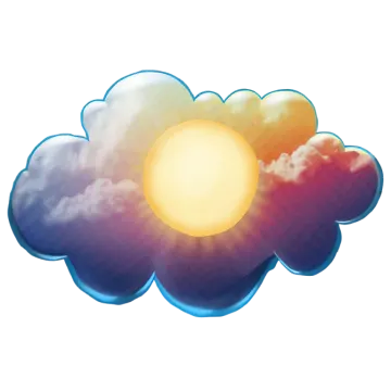a cloud with the sun shining through it