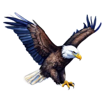 a painting of an eagle flying in the air