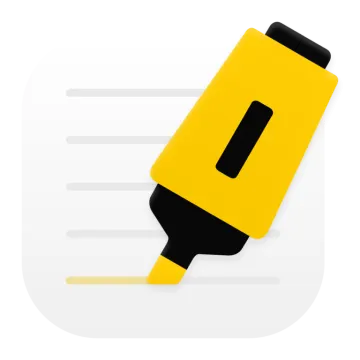a yellow and black pen on a white background