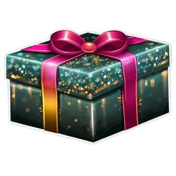 a gift box with a pink ribbon and a bow
