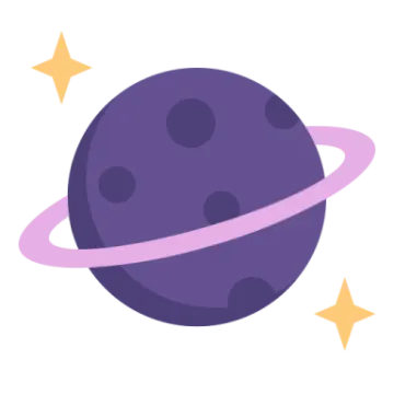 a purple planet with stars around it