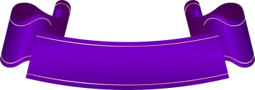 a purple ribbon with gold trim