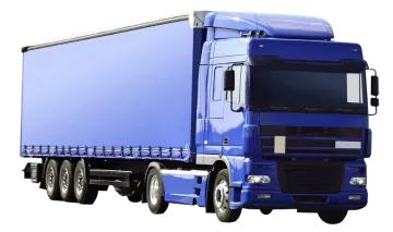 a blue truck on a white background