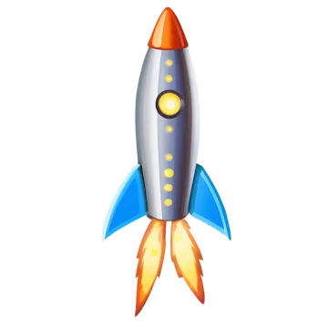 an illustration of a rocket on a white background