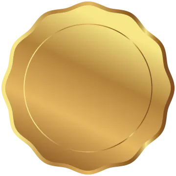 a gold medal on a white background
