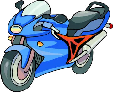 a blue motorcycle on a white background